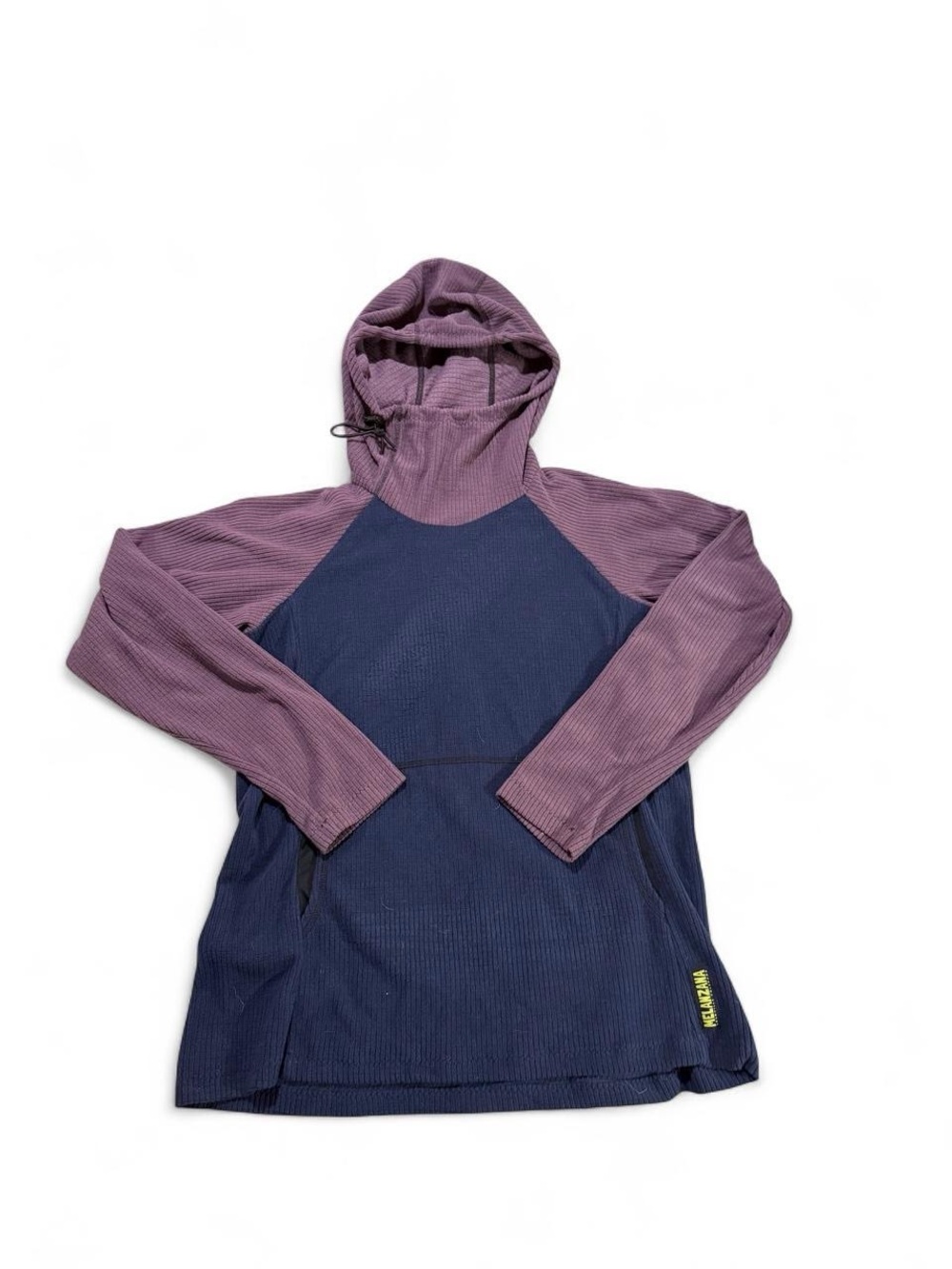Melanzana Two-Tone Hooded Pullover - Purple & Navy